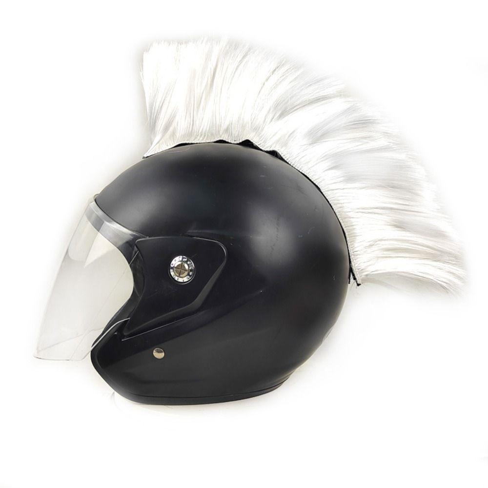 Punk Mohawk Helmet Wig Sticker Paste Helmet Decoration Hair DIY Cockscomb Helmet Wig Motocross