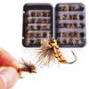 Fly Fishing Tackle 40pcs Dry Flies with Hooks Kit Waterproof Fly Box for Trout DIY Fly  Flies