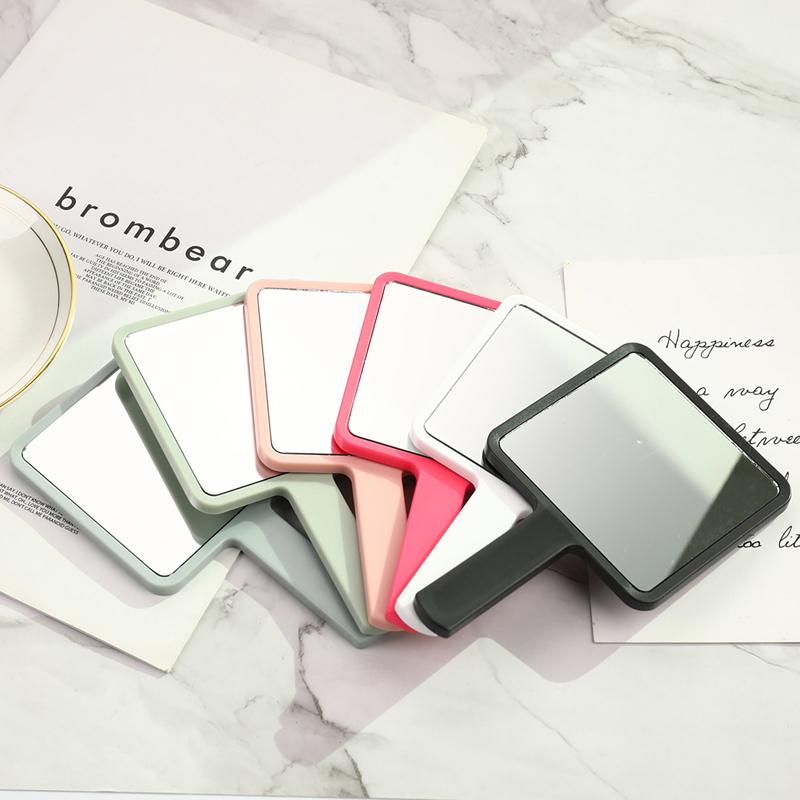 Зеркало с ручкой Квадратное зеркало для макияжа Ручное косметическое зеркало Ручное зеркало для макияжа