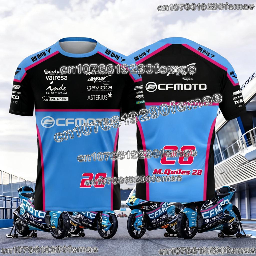2026 CFmoto Aspar Racing Team Футболка для фанатов с коротким рукавом Мотоспорт Спортивная Повседневная Мода Удобная Ежедневная Футболка Для Мужчин И Женщин