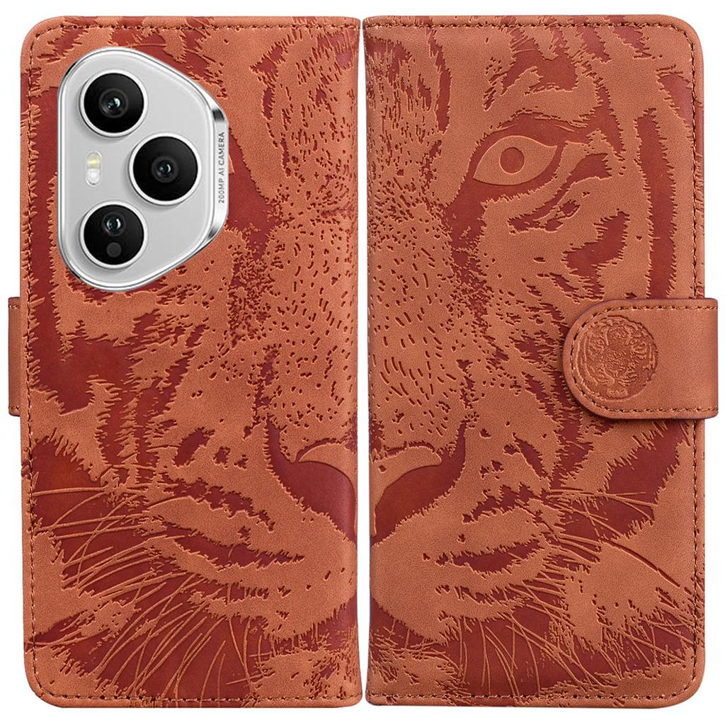 For Honor 400 Pro 5G (Global) Case Tiger Imprint Leather Wallet Phone Cover