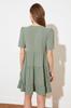 Women's Style Dress Emerald Green Wide Cut Mini Woven Dress