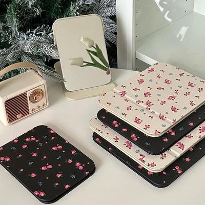 Портативное женское зеркало для макияжа в виде цветка - размер для путешествий, складное зеркало для туалетного столика для общежитий