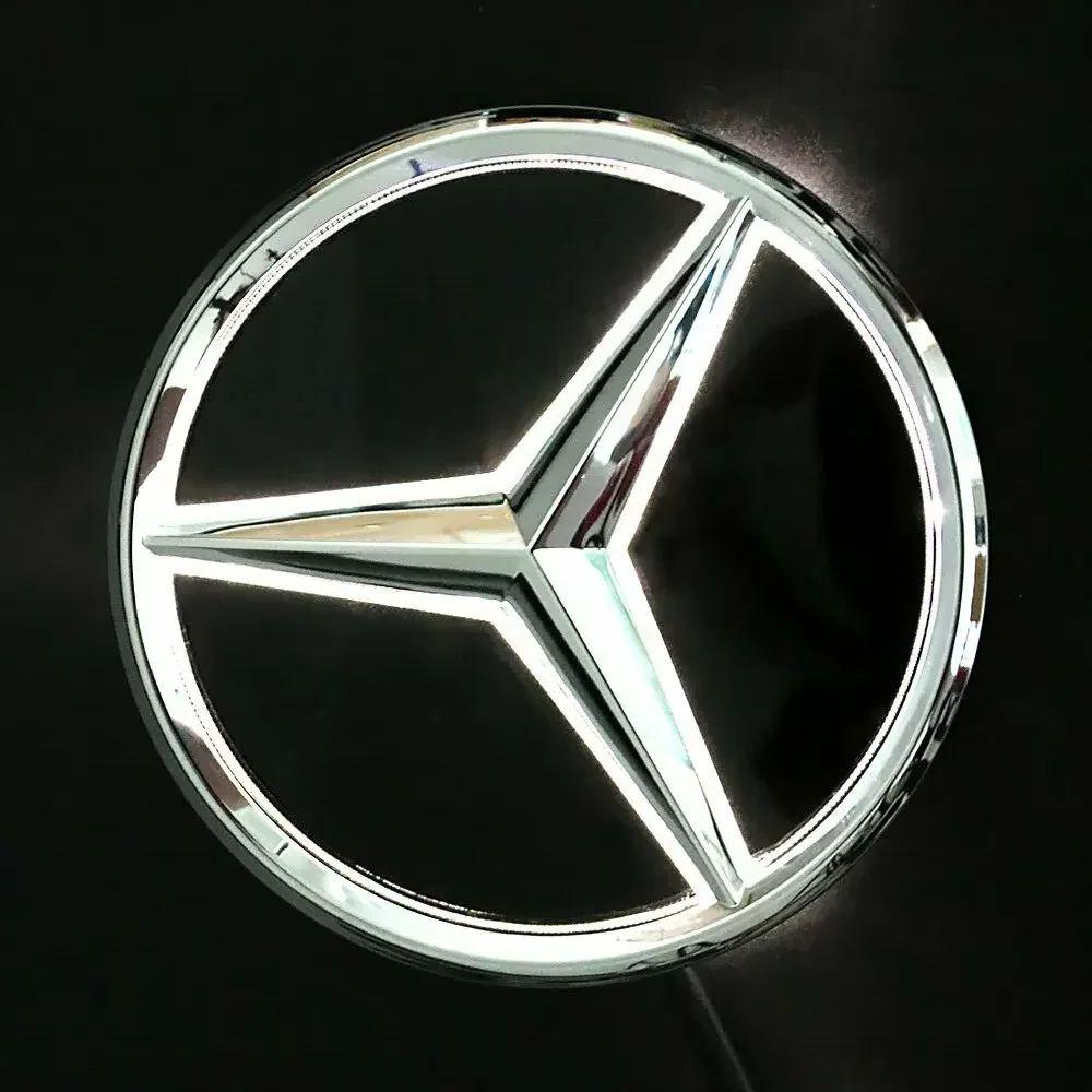 Для Mercedes benz W204 W205 W213 W177 W176 W218 W253 GLE GLC GLS W206 VITO W447Светящийся значок решетки 3D выпуклая звезда Передняя эмблема