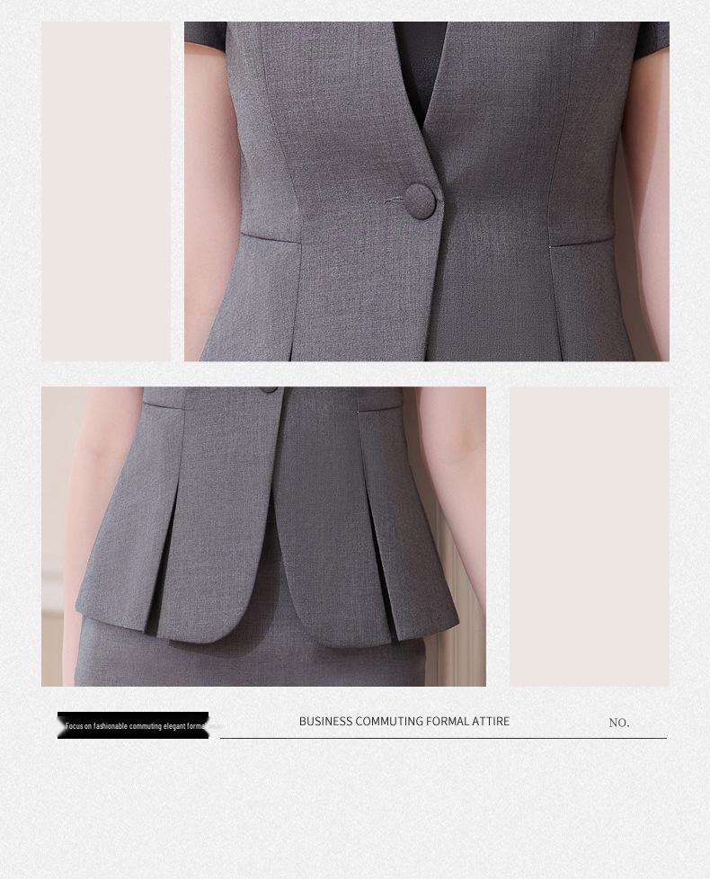 Женский летний профессиональный костюм: Элегантная, Легкая Рабочая Одежда для Менеджеров Отеля и Ювелирного Магазина