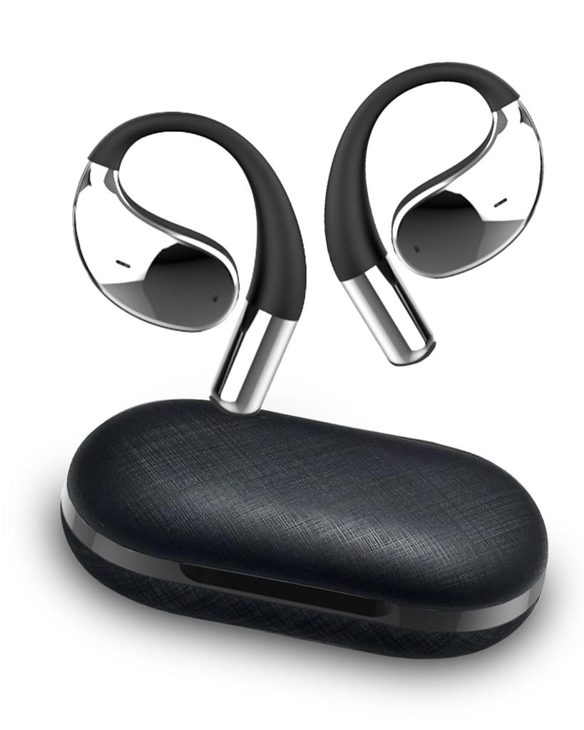 Open Ear Fit Open Ear Earphones That Do Not Block Your Charging Case Left and Right Separated IP54 Fast Introducing Bone Conduction Black Earphones,