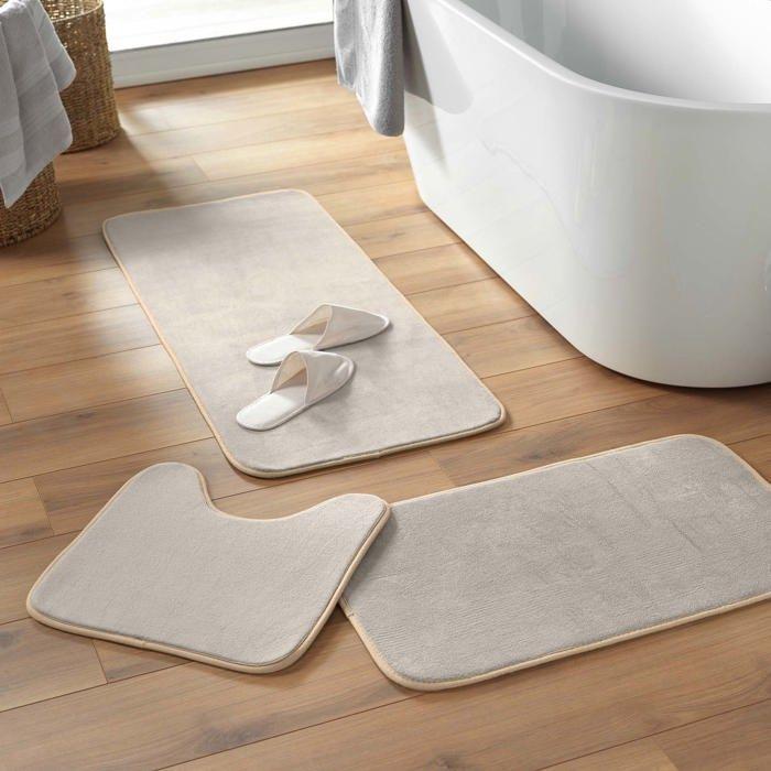 Tapis de bain 45 x 75 cm Vitamine Unie taupe