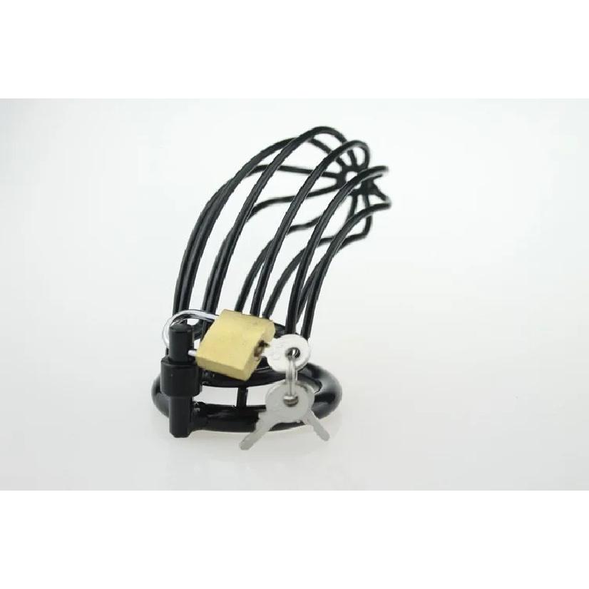Male Chastity Device Lockable Stainless Steel Cock Cage Chastity Device With Metal Rings for Men