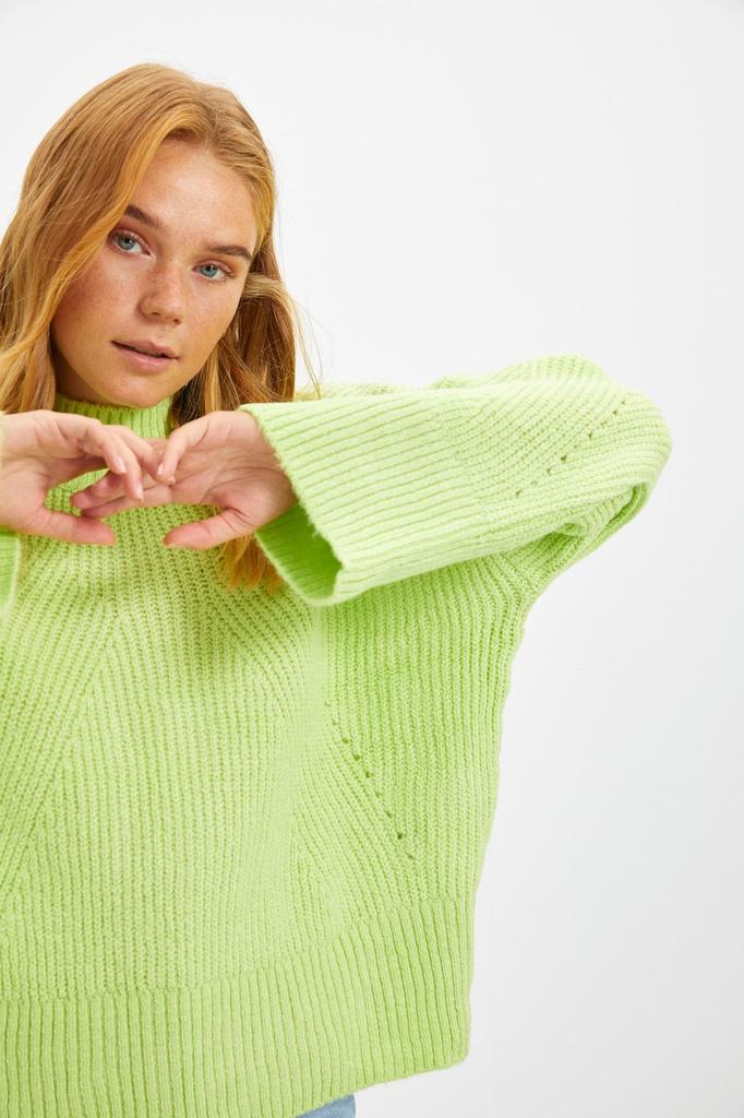 Women's Elegance Style Sweater Stone Soft Textured Basic Knitwear Sweater