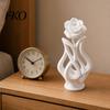 Space-saving Desk Decoration 3D Printed Rose Sculpture, Hollow Vase Floral Art Figurine with Matte Finish, Artistic Flower Sculpture Minimalist