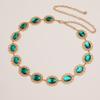 Hollow Metal Stylish Waist Chain With Rhinestone Accents For Women Fashion