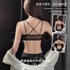 Front buckle small chest gathering women's underwear set new anti-sagging breast sexy leopard print back bra