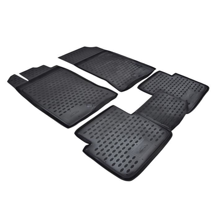 Tapis De Sol En Caoutchouc 3D - J&amp;J AUTOMOTIVE - Renault Laguna 3 - Noir - Sur Mesure - Antidérapant