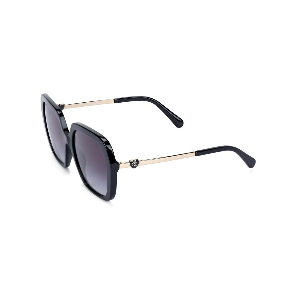 Chanel Logo Decorated Irregular Shape Sunglasses Women sunglasses Black CH5521-C622/S6