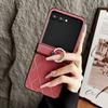Luxury Leather Ring Holder Phone Case For Motorola Razr 60 50S 50 Ultra 40 Ultra Gradient Stripe Shockproof Hard PC Slim 3pcs Folding Cover