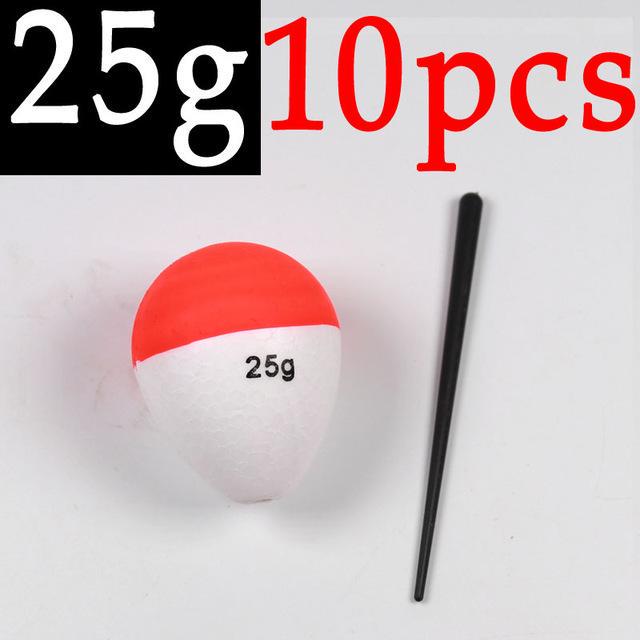 10PCS 0.8g ~ 60g Hard Foam Bobber Float Oval Saltwater Fresh Water Bulegill Carp Trout Inline Vertical Fishing Floats