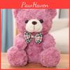 Teddy Cute Bear Plush Toy With Checkered Bow Decoration For Kids Birthday Gift