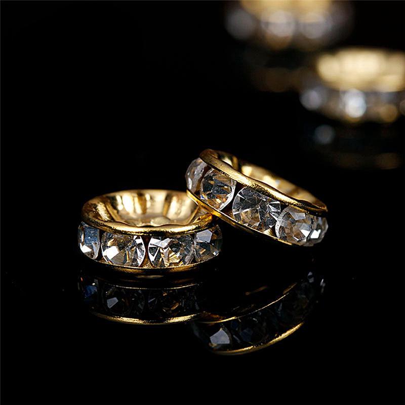 40/80 шт. 6/8 мм горный хрусталь хрустальные бусины-разделители для ювелирных изделий DIY браслет ожерелье изготовление