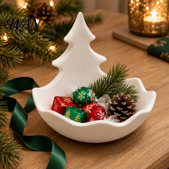 Christmas Party Serving Dish Tree Jewelry Tray, Decorative Candy Dish, 3D Printed Trinket Home Decor Tray for Keys And Candy, Holiday Desktop Storage