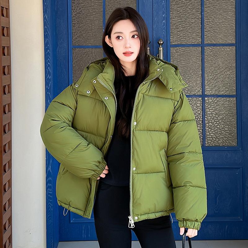 European and American new cotton clothes, winter women's clothing temperament fluffy hooded cotton-padded clothes, bread clothes, jackets, warm commut