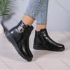 Comemore Повседневные Теплые Ботильоны для Женщин Зима 2025 Досуг Мягкая Кожа Боковая Молния Универсальные Плюшевые Короткие Ботильоны Femininas