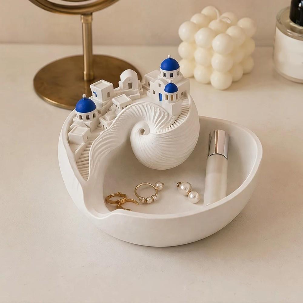 Conch Shell Shape Coastal Style Key Tray 3D Printed Conch Shell Storage Box Desktop Ornament
