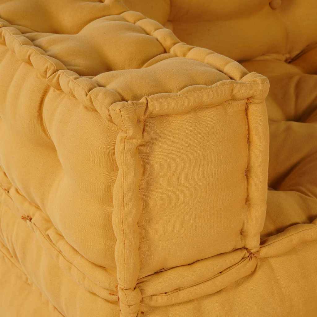 Modular Sofa Set 3 pcs Yellow Fabric