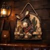 Retro Donkey Pattern Wall Hanging Western Cowboy Wooden Sign, Rustic Farmhouse Decor with Art for Living Room Rope, Country Style Animal Pendant