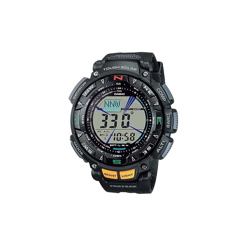 Casio Серия PRO TREK-PRG Водонепроницаемый и ударопрочный Механизм Кварцевый механизм Ремешок из смолы Японские и корейские часы Мужские часы Серый циферблат PRG-240-1