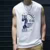 Летние мужские свободные топы для фитнеса, мужские модные принты, майка, мужская повседневная одежда, спортивная, свободная, жилетка для мышц