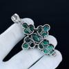 Green Onyx Cross Pendant, 925 Sterling Silver Handmade Jewelry, Green Onyx Silver Pendant, Party Wear Jewelry For Women's, Pendant Party Wear Gift