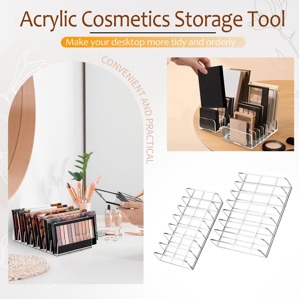 2 упаковки акриловых коробок для хранения косметики, 7-слотовая витрина, прозрачная коробка для хранения косметики