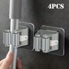 Mop Broom Holder Household Storage Rack Adhesive Hooks Wall Mounted Mop Organizer Holder Brush Broom Hanger Organizer