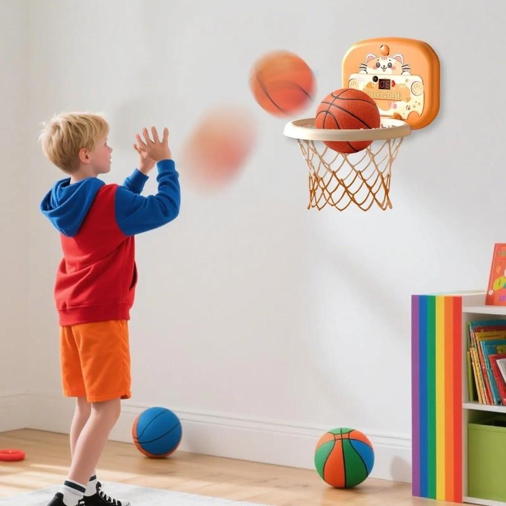 Cartoon Animal Baby Basketball Toy Set Scorable Scoreboard Mini Basketball Hoop  School Environment