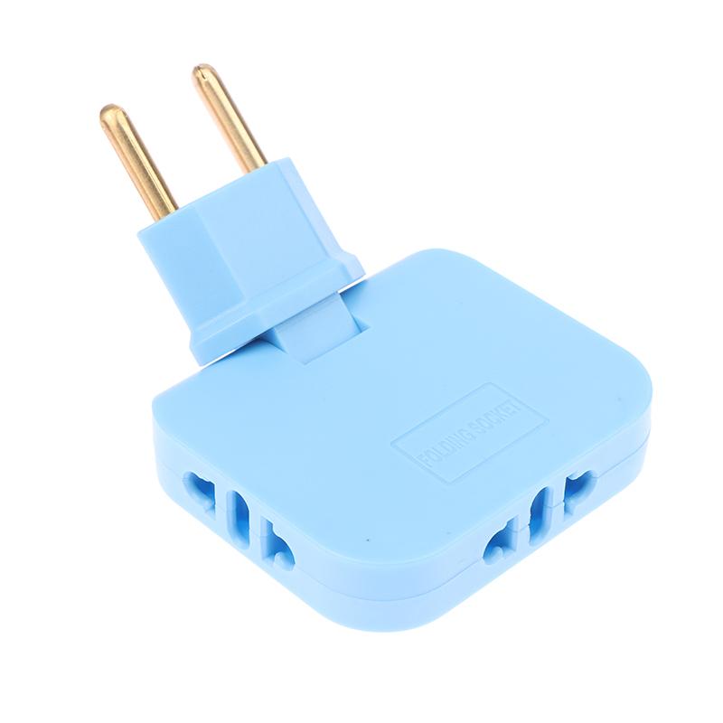 Складной поворотный адаптер 3 в 1 для путешествий, вилка европейского стандарта, электрический преобразователь мощности, розетка переменного тока