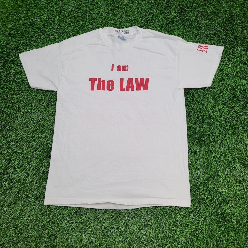 Vintage Police Law Trophy Shirt Medium 19x26 Parody Crop Y2K