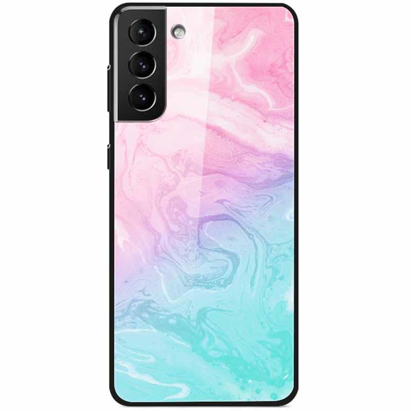 Закаленное Стекло Жесткий Чехол Для Samsung S21 FE 5G Чехол Роскошный Расписной Funda для Samsung Galaxy S21 Plus Ultra FE 5G Чехлы S21FE
