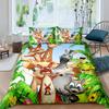 Детский мультяшный комплект постельного белья с изображением животных, зебры, жирафа, лисы, кенгуру, короля, королевы, мальчика, девочки, кролика, дикой природы, полиэстеровое одеяло