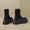 Thick Soled Short Boots for Women Elastic Knitted Slim Boots Height Increasing Martin Boots  Single Shoes  Thin Socks Boots