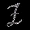 Crystal Rhinestone 26 Letters Women Collar Brooch Pin Corsage Bouquet Jewelry