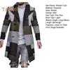 Мужское шерстяное пальто с лацканами, длинным рукавом, клетчатым принтом, однобортное, с застежкой, верхняя одежда средней длины, формальное пальто