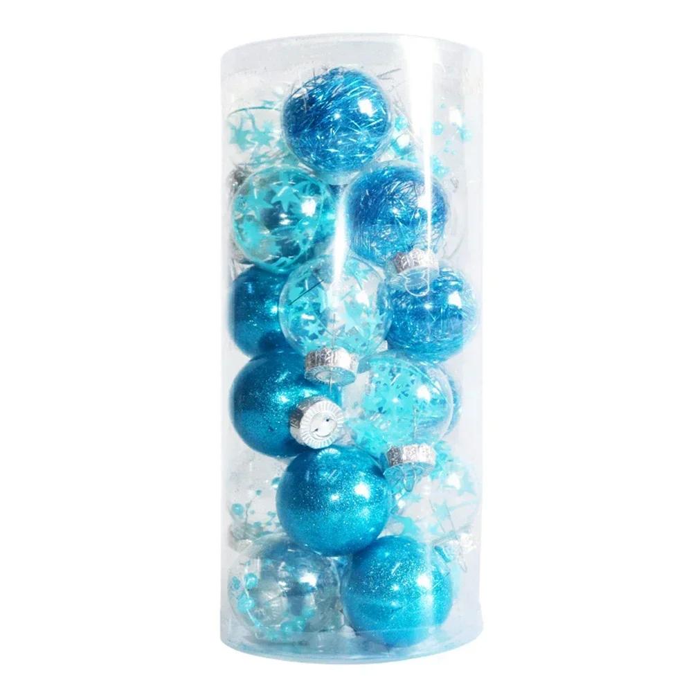 24 шт. Рождественские шары, украшения, безделушки, подвесные украшения для рождественской елки, вечеринка, дом, свадьба, праздничный декор, принадлежности 6 см