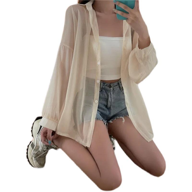 Женская летняя шифоновая рубашка с защитой от солнца - Легкая и стильная
