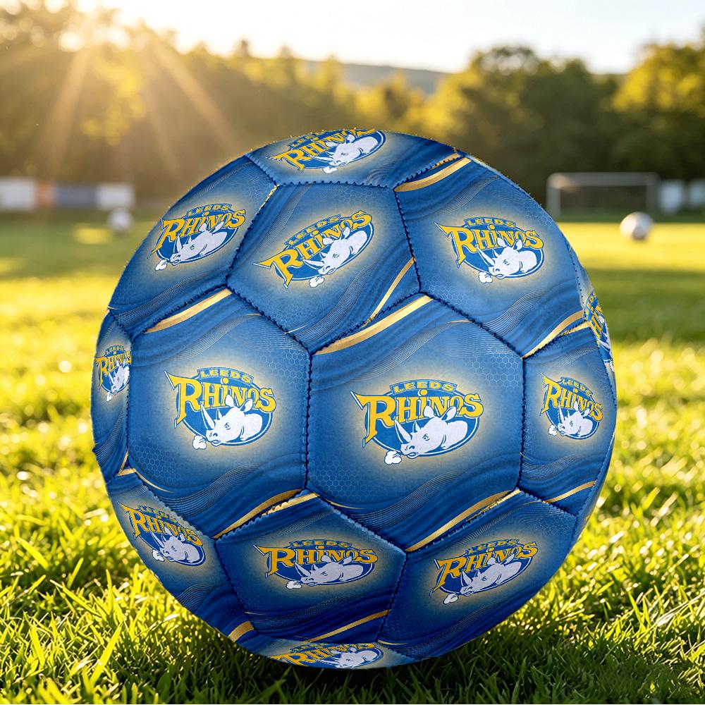 Leeds Rhinos Size 5 Sports Training Ball Shock Absorbing Durable Ball For Match Daily Practice Outdoor Activities