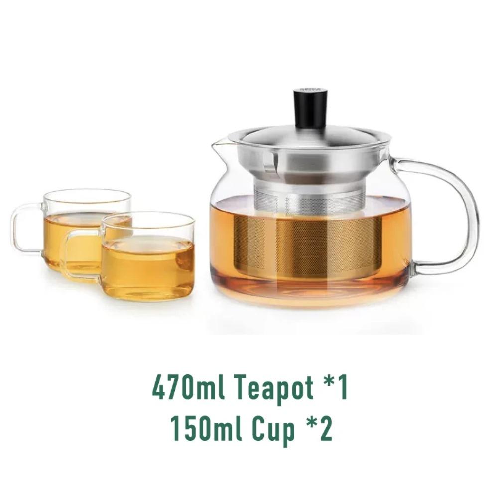 SAMADOYO-Heat-Resistant Glass Teapot, Large Capacity Tea Maker, Tea Water Separation and Filtration, Household Teapot