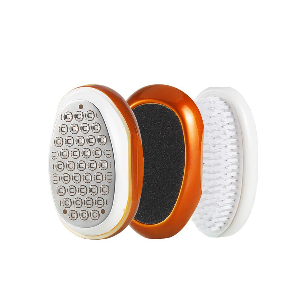 3-в-1 шлифовальная машинка для ног из нержавеющей стали, отшелушивающая пилка для ног, моющаяся, прочная, ручная, домашний инструмент для ухода за ногами