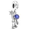 Silver Plated Blue Starry Sky Pendant Alloy Set Star Earth Bead Bracelet & Necklace DIY Jewelry Accessories Series