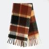 Autumn and Winter New Rainbow Plaid Imitation Cashmere Fringed Scarf Women's Mohair Enlarged Thick Shawl Warm Scarf