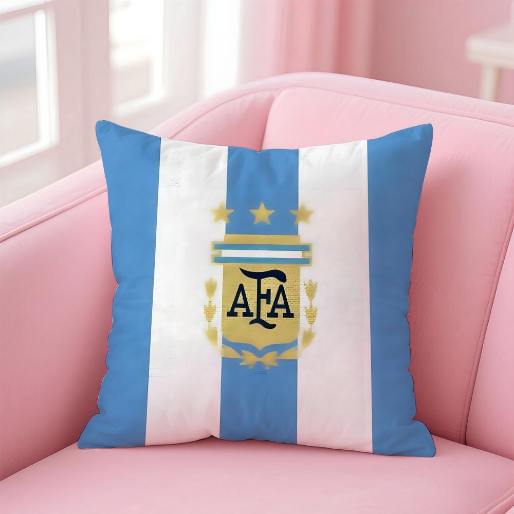 Honorary Proud Souvenir Nation AArgentina FLAG Cushion Cover Pillowcase Short Plush Invisible zipper Room Sofa Cushion Cover