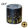 Outdoor Holiday Wall Decor Christmas Solar Projection Light, Snowman Santa Waterproof Metal Lantern, Powered Patio Fence Accent Lighting Warm